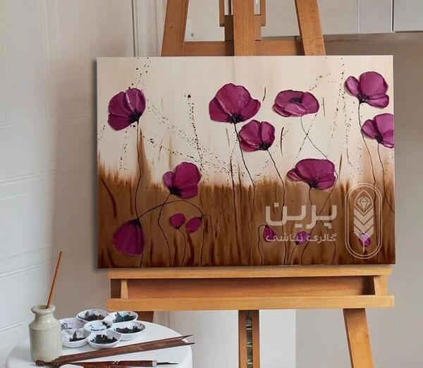 عکس تابلو نقاشی گل مدرن