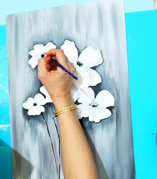 عکس تابلو نقاشی گل مدرن
