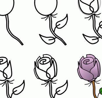عکس نقاشی گل مرحله به مرحله