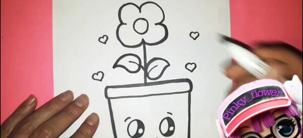 عکس نقاشی گل مرحله به مرحله