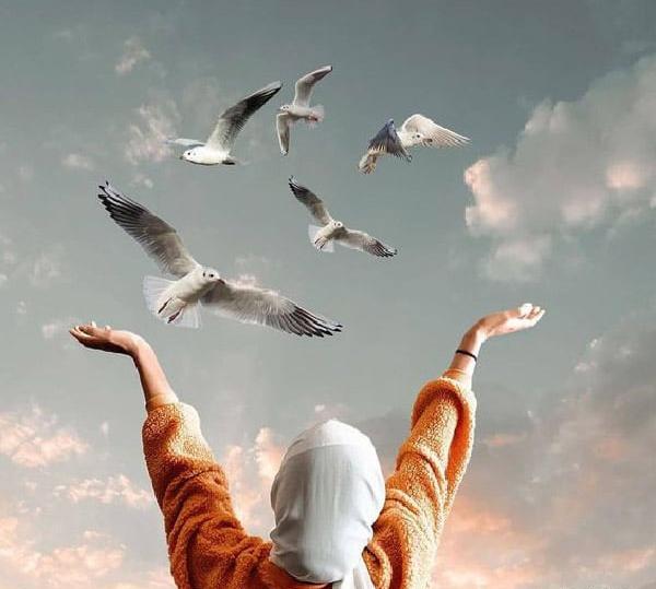 عکس با حجاب نقاشی