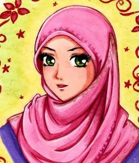 عکس نقاشی دختر محجبه
