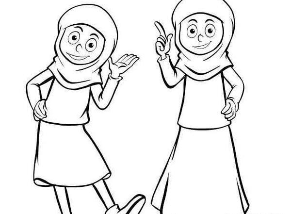 عکس نقاشی دختر محجبه