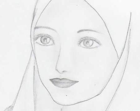 عکس نقاشی دختر محجبه