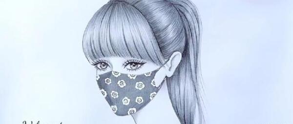 عکس نقاشی دختر محجبه