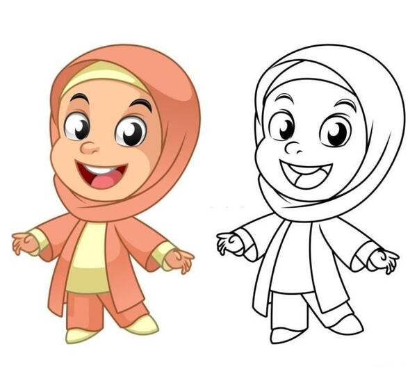 عکس نقاشی دختر محجبه