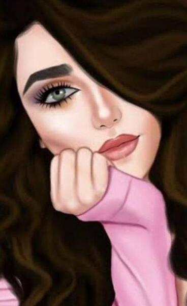عکس نقاشی دختر از نیم رخ