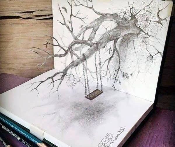 عکس نقاشی ساده سه بعدی
