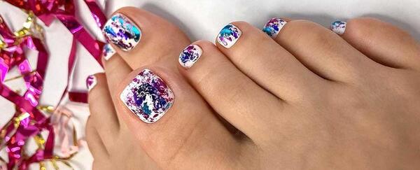 عکس ژلیش ناخن طبیعی پا