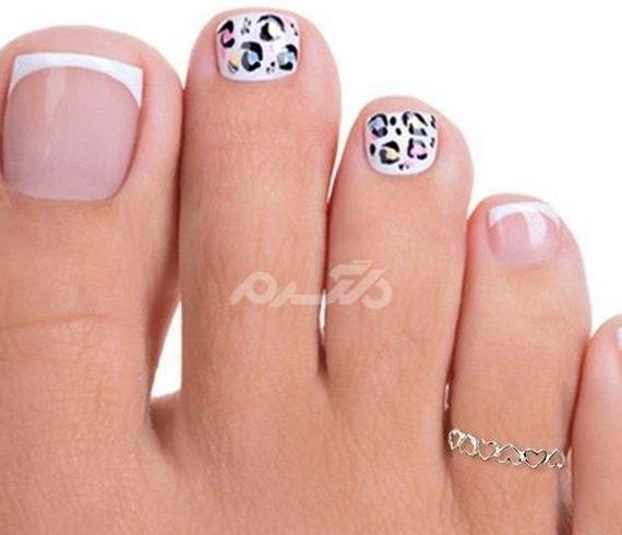 عکس ژلیش ناخن طبیعی پا