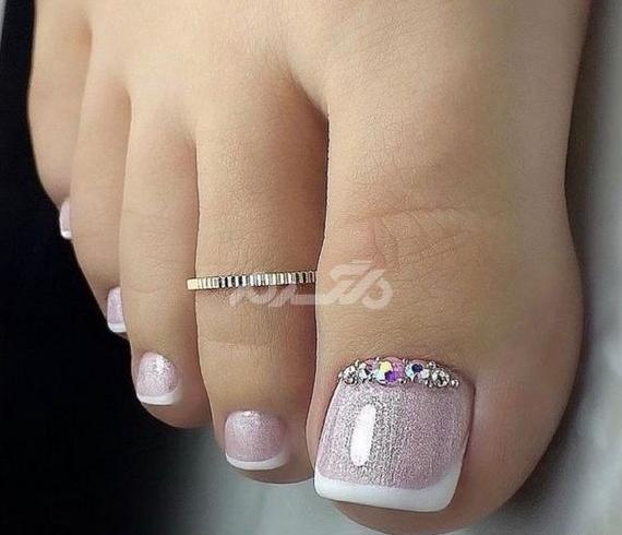 عکس ژلیش ناخن طبیعی پا