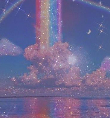 عکس رنگین کمان در شب