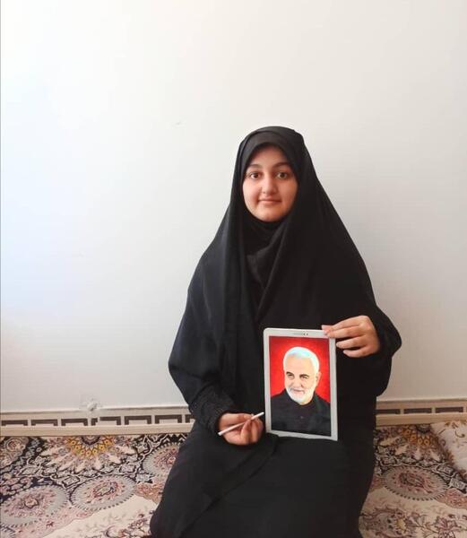 عکس نقاشی زیبا حاج قاسم سلیمانی