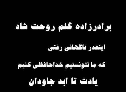 عکس نوشته تسلیت برادرزاده