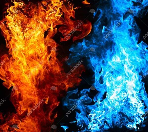 عکس شیر قرمز و آبی