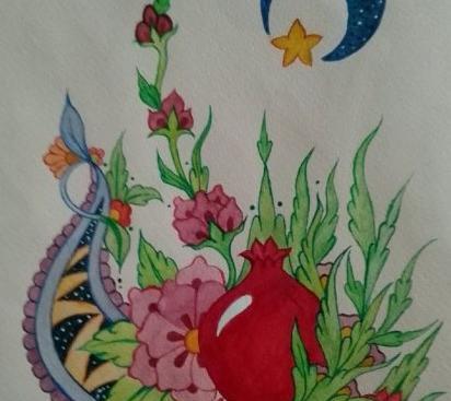 عکس نقاشی شب یلدا زیبا