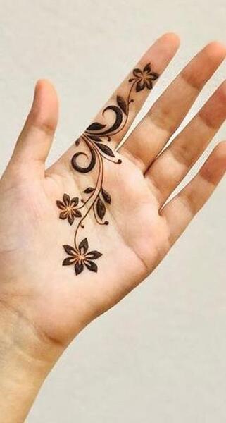 عکس طرح حنا روی دست ساده