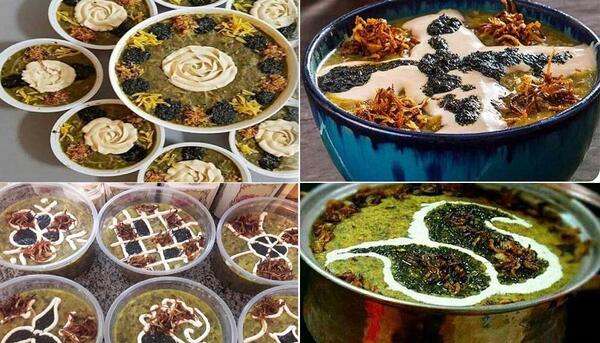 عکس از مراحل پخت آش رشته