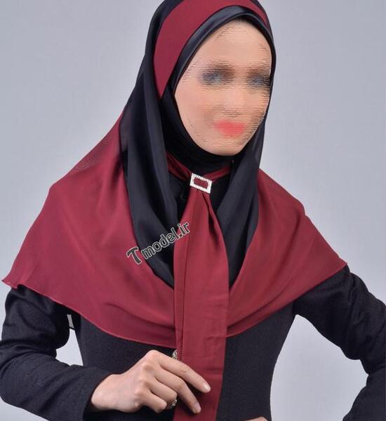 عکس آموزش دوخت مقنعه نقاب دار