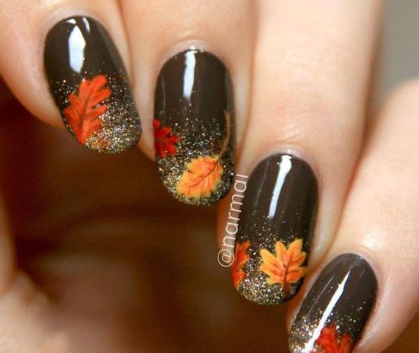 عکس ژلیش ناخن پاییزی