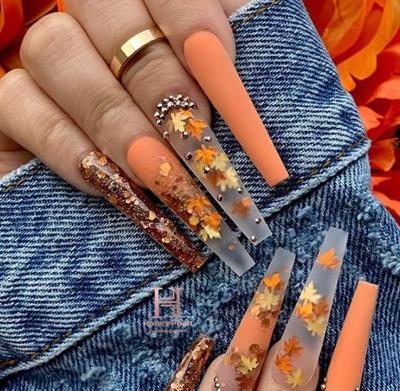 عکس ژلیش ناخن پاییزی