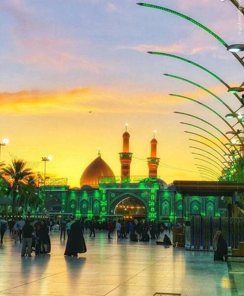 عکس تصویر بین الحرمین در شب