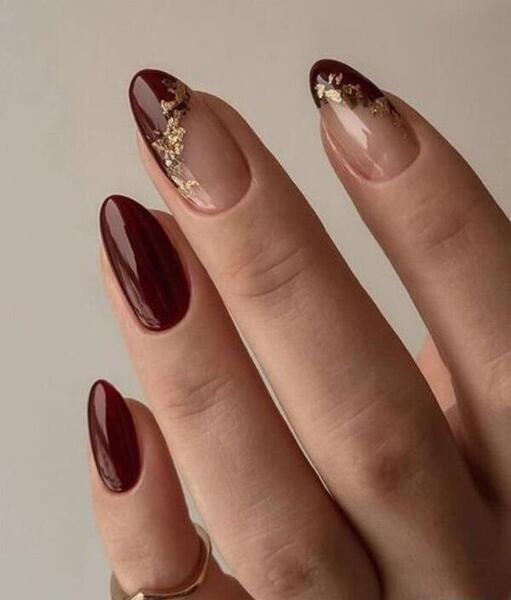 عکس مدل ناخن پاییزی ساده