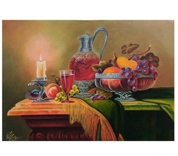 عکس نقاشی طبیعت ساده با مداد رنگی