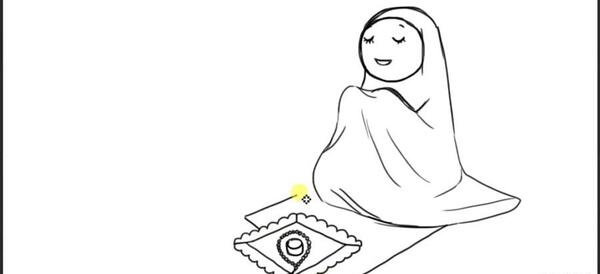 عکس دختر در حال نماز کارتونی