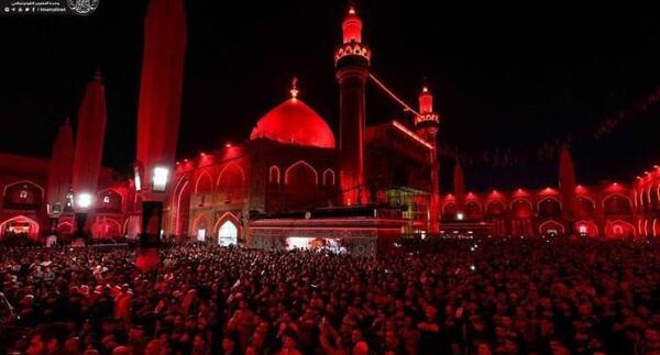 عکس حرم امام علی در شب