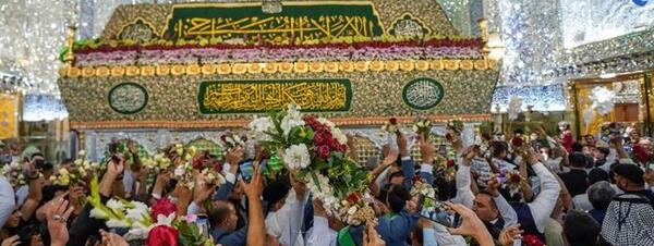 عکس حرم امام علی در شب