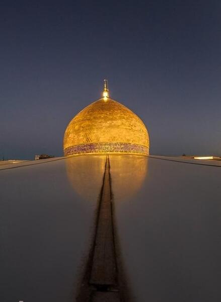 عکس حرم امام علی در شب