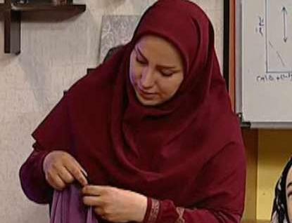 عکس آموزش دوخت مقنعه حجاب