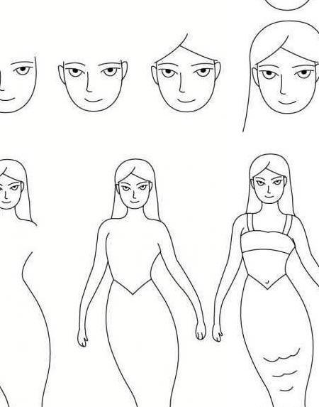 عکس نقاشی دختر گام به گام