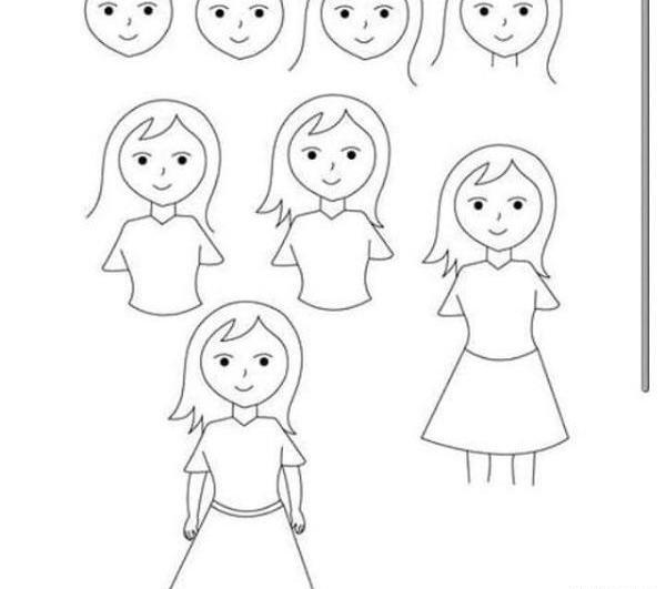 عکس نقاشی دختر گام به گام