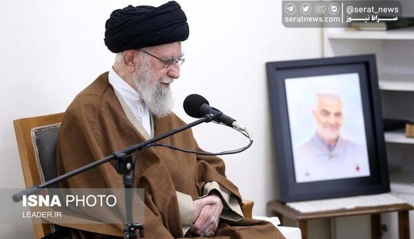 عکس تصویر شهید سلیمانی با رهبر