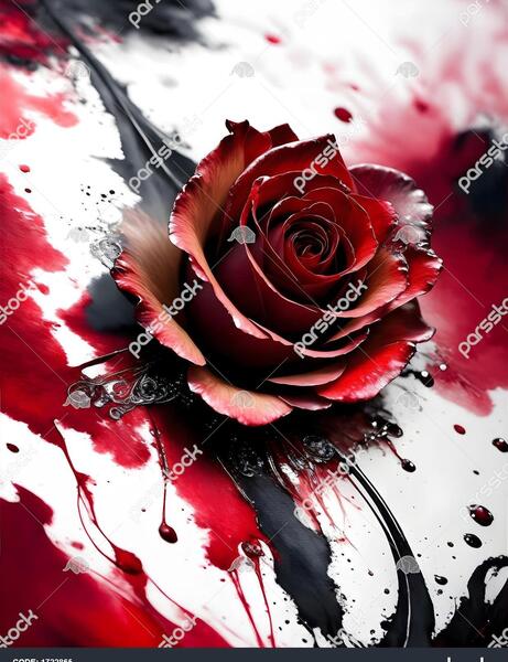 عکس نقاشی فانتزی گل رز