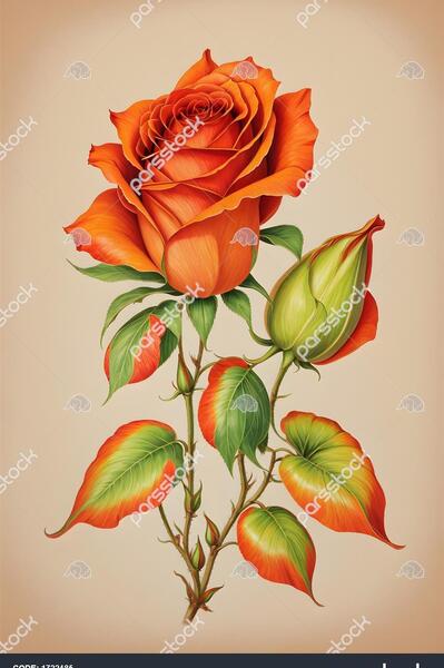 عکس نقاشی فانتزی گل رز