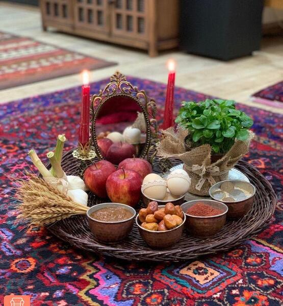 عکس ایده سفره هفت سین روی میز ناهار خوری
