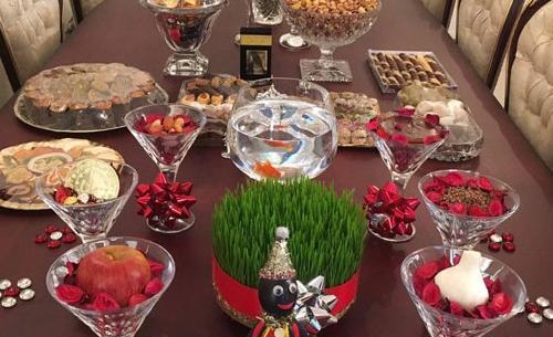 عکس ایده سفره هفت سین روی میز ناهار خوری