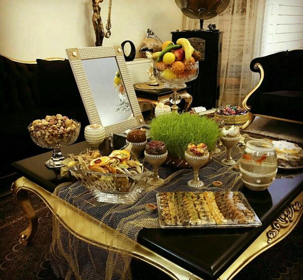عکس ایده سفره هفت سین روی میز ناهار خوری