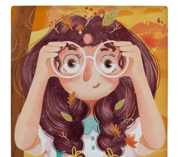 عکس نقاشی دختر عینکی فانتزی
