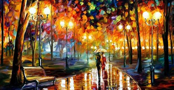 عکس نقاشی دختر در باران ساده