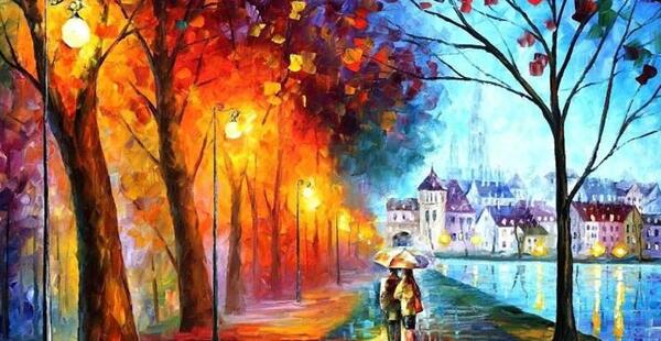 عکس نقاشی دختر در باران ساده
