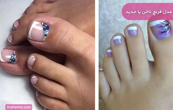 عکس مدل های فرنچ ناخن پا