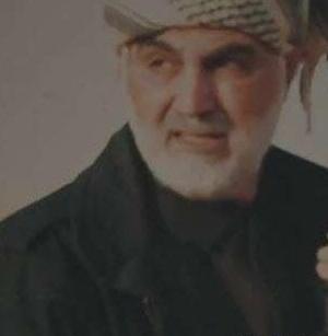 عکس حاج قاسم با چفیه بر سر