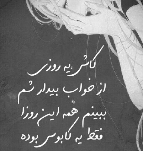 عکس نوشته کاش همه چی خواب بود