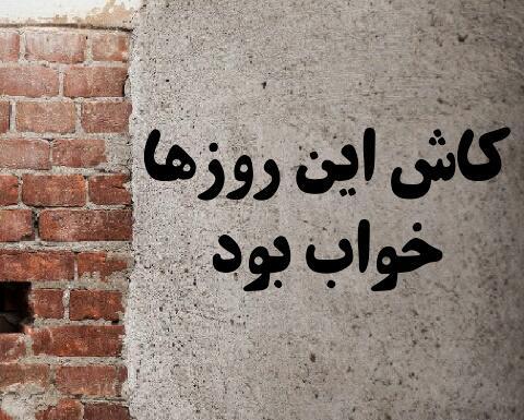 عکس نوشته کاش همه چی خواب بود