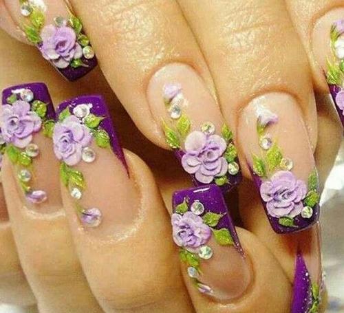 عکس طراحی ناخن گل رز