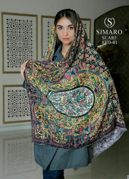 عکس روسری نخی مشکی قواره بزرگ